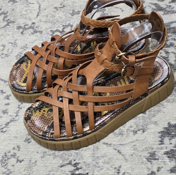 SAM EDELMAN Geana Gummy Bottom Leather Gladiator Platform Sandals 7.5 - Picture 4 of 6